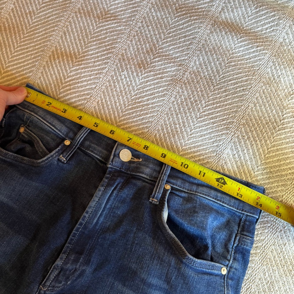 Mother The Mid Rise Dazzler Ankle Jeans Dark Wash Slim Straight Size 28 - Picture 10 of 11